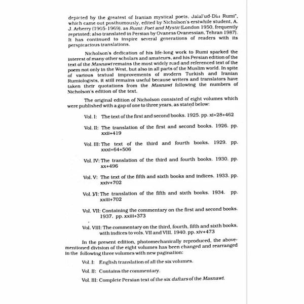 Mathnawi Of Jalalud'Din Rumi (English) (6 volumes in 1 book)